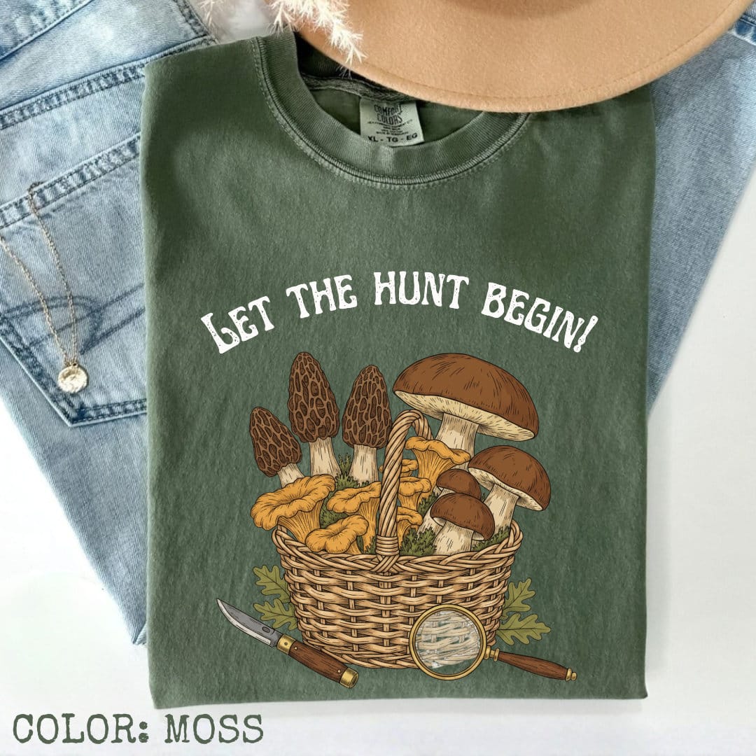 Let The Hunt Begin Mushroom T-Shirt - Image 5