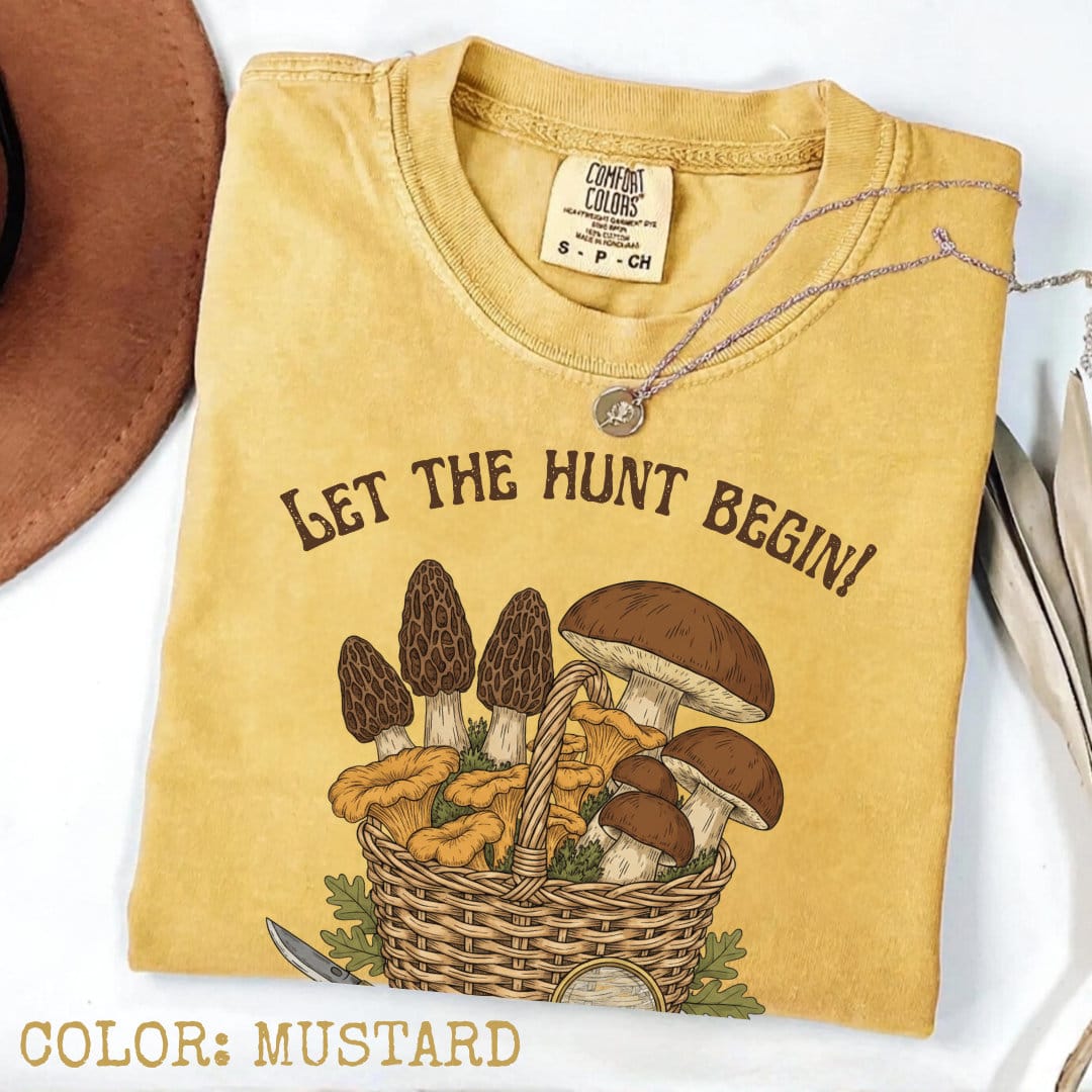Let The Hunt Begin Mushroom T-Shirt - Image 6